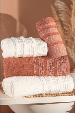 Pera 4'lü Banyo Havlu Seti...